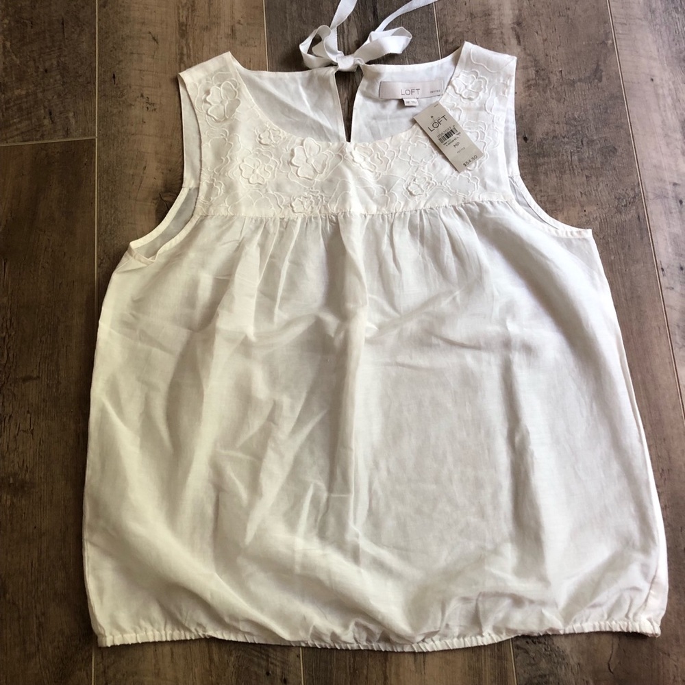 Loft White sleeveless blouse
